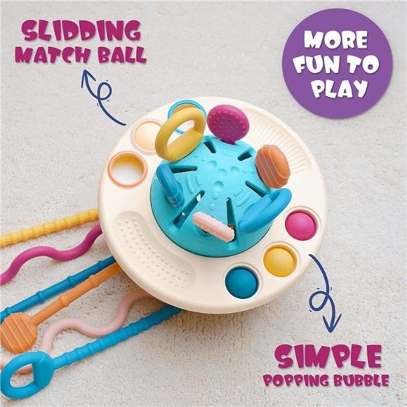 Food-Grade Sensory String Baby Silicone Teething Toy Montessori Fidget Rattles - Picture 4 of 6